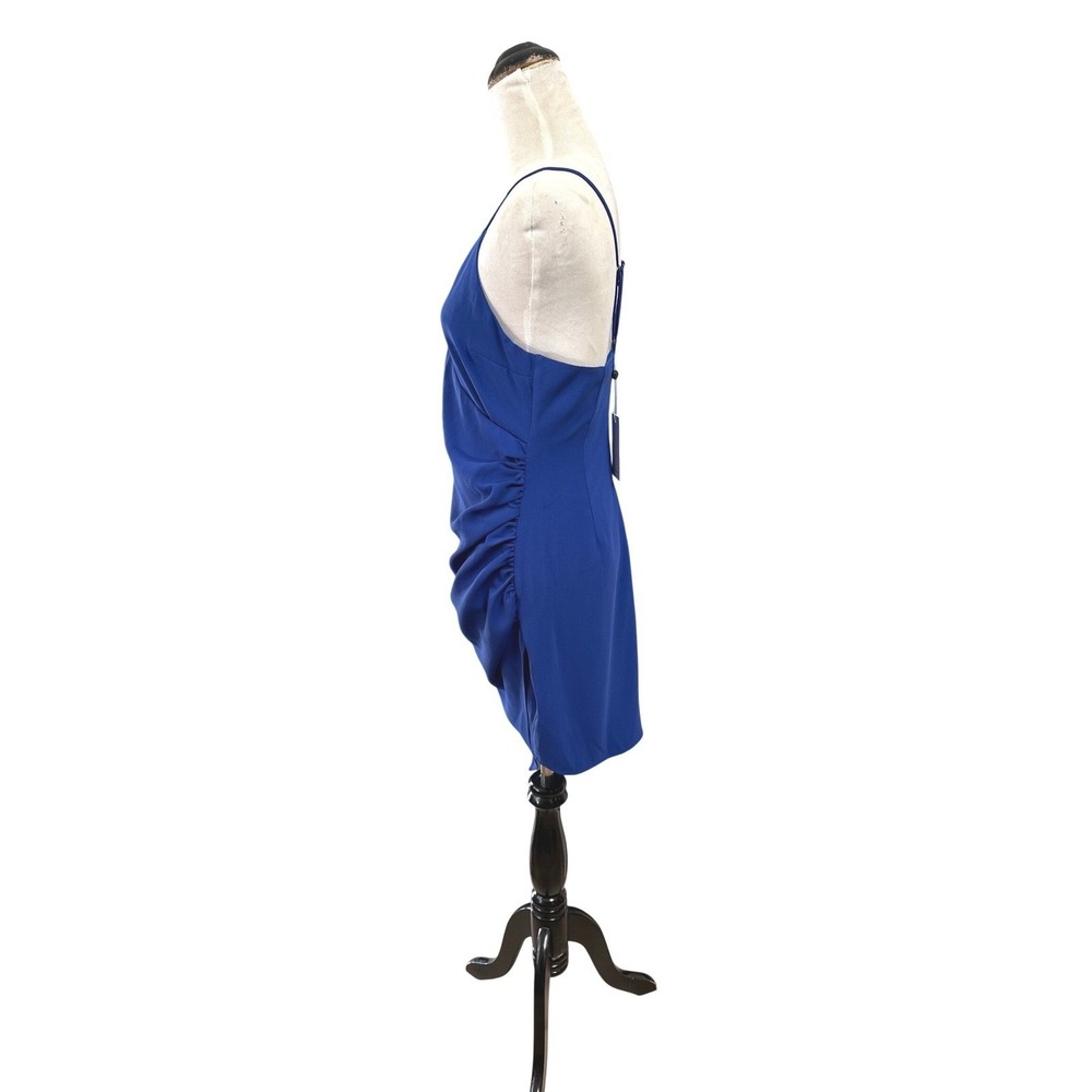 NWT Lovers + Friends Cobalt Blue Ruched Mini Dress Wedding Guest Cocktail S - Picture 7 of 11